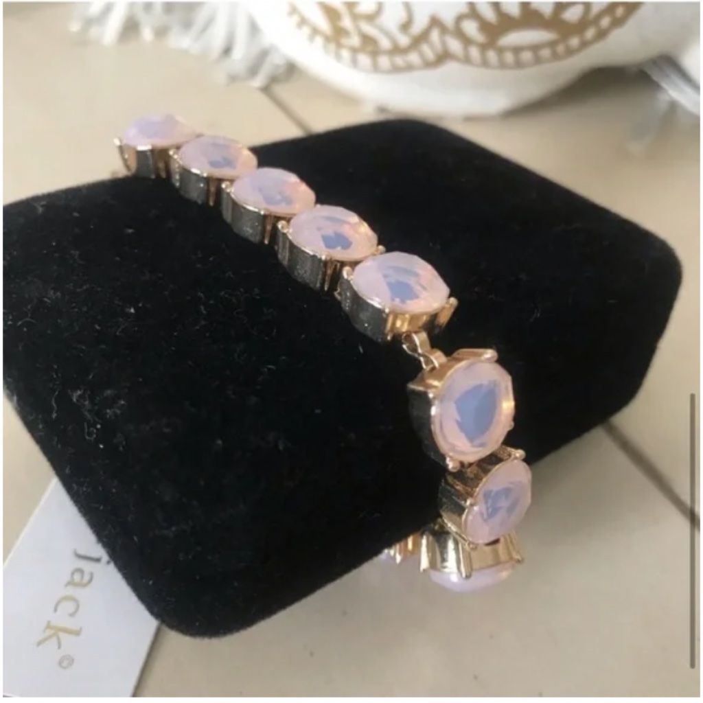 Nwt Pink Gold Iridescent Gem Link Tennis Bracelet By Bella Jack 68$